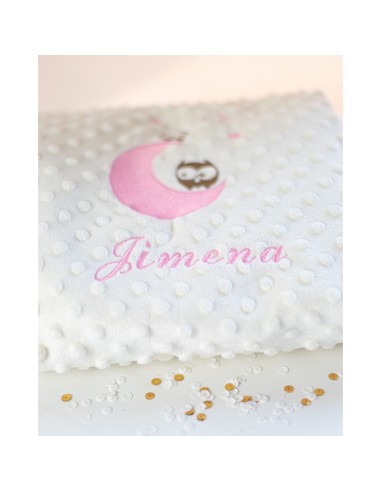 Manta Bordada con Buhos.