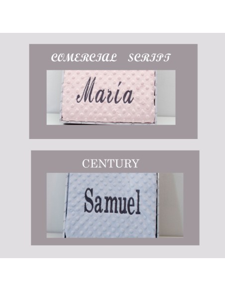 Manta Bordada con el nombre.