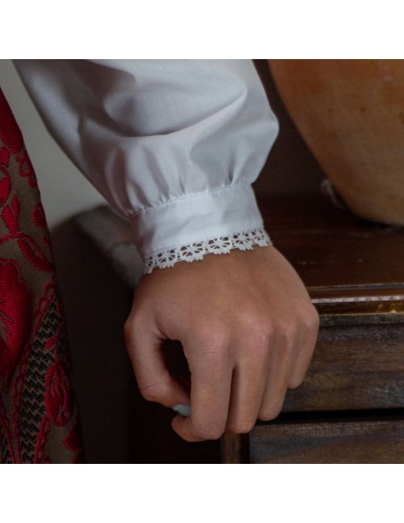 Camisa lorzas señora blanca.