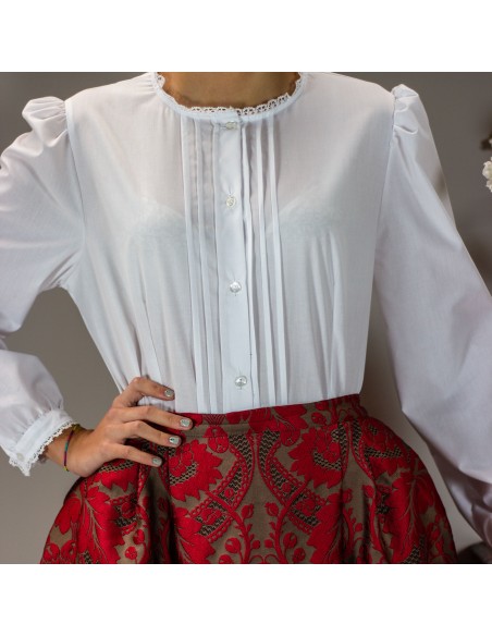 Camisa lorzas señora blanca.