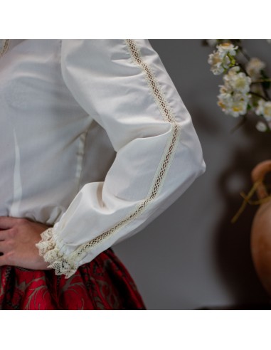 Camisa vainica señora beige.