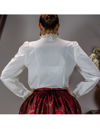 Camisa vainica señora beige.