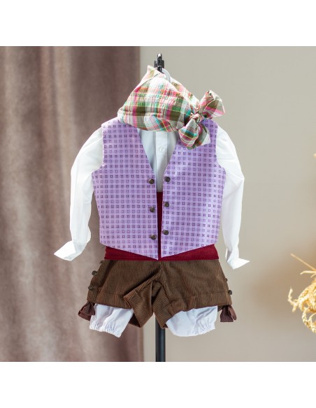 Traje completo pana marrón.