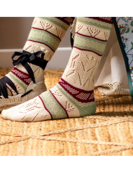 Calcetín rayas regional.