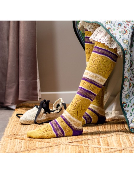 Calcetín rayas regional.