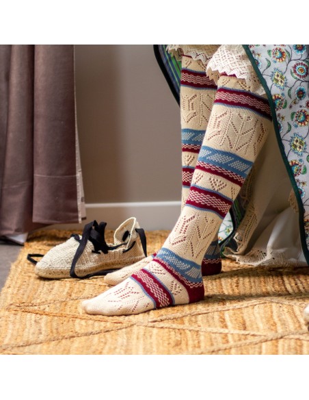 Calcetín rayas regional.