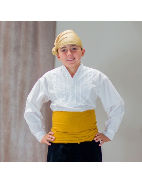 Camisa lorzas hombre blanca .