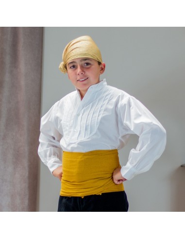 Camisa lorzas hombre blanca .