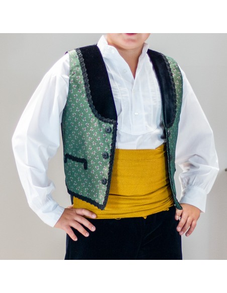 Chaleco brocado abierto caballero.