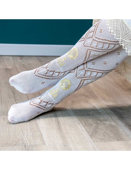 Calcetin perle Bordado Virgen G.