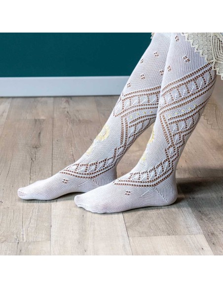 Calcetin perle Bordado Virgen G.