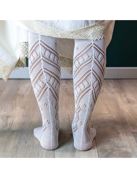 Calcetin perle Bordado Virgen G.