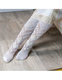 Calcetin perle Bordado Virgen M.