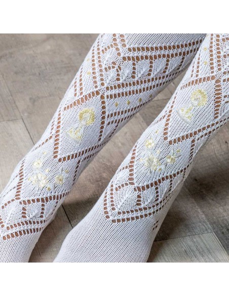 Calcetin perle Bordado Virgen M.