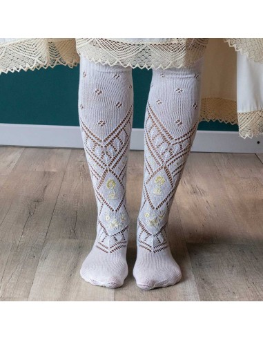 Calcetin perle Bordado Virgen M.