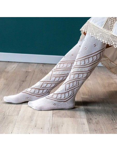 Calcetin perle Bordado Virgen M.